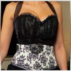 Corset Story Black and White Corset Top